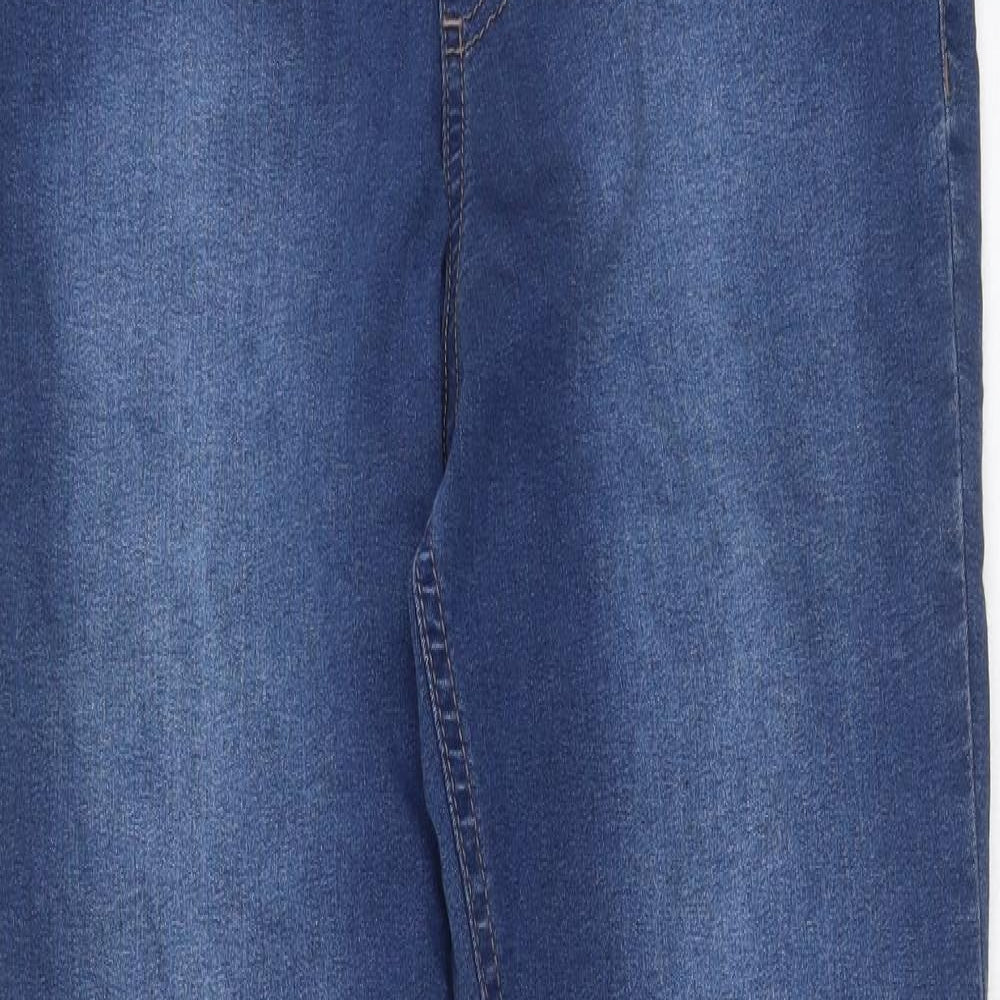 Marks and Spencer Womens Blue  Cotton Skinny Jeans Size 12 L27 in Regular