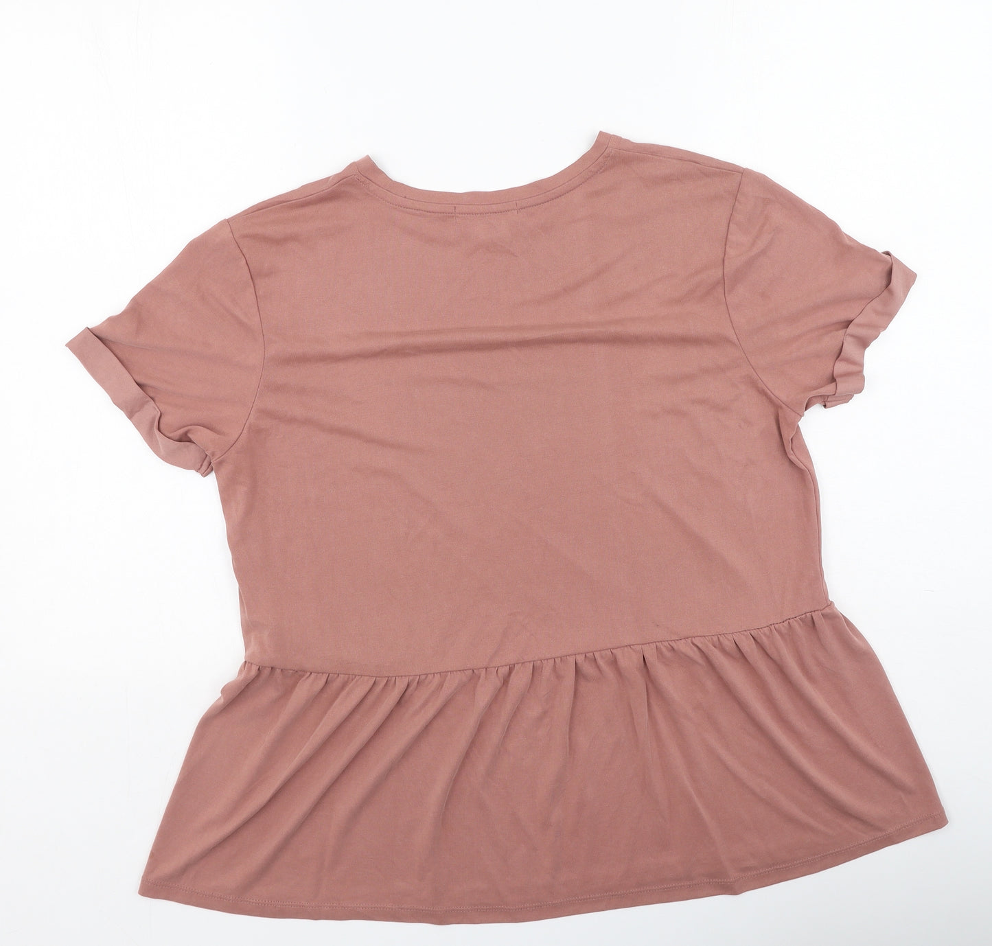 Primark  Womens Pink  Modacrylic Basic T-Shirt Size 12 Round Neck
