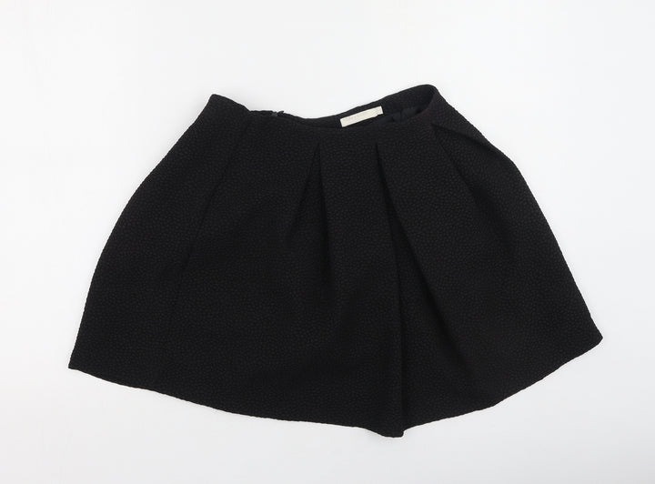 Vera & Lucy Womens Black Polyester Pleated Skirt Size S