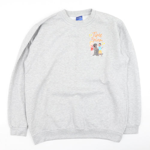 Uneek Womens Grey  Cotton Pullover Sweatshirt Size L