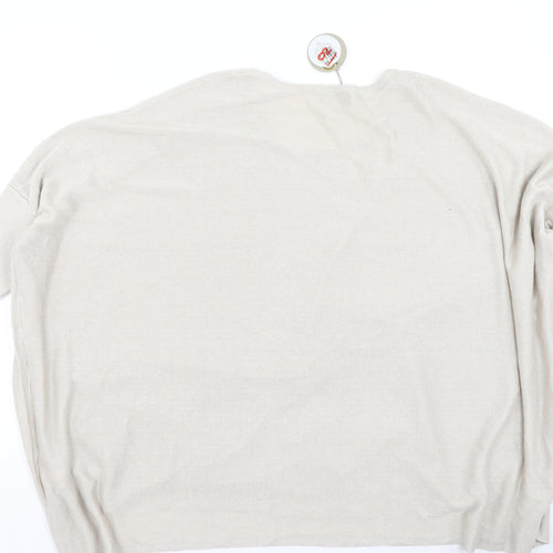 Apricot Womens Beige  Viscose Basic Blouse Size L Round Neck