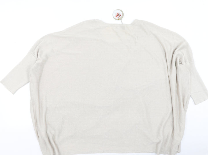 Apricot Womens Beige  Viscose Basic Blouse Size L Round Neck