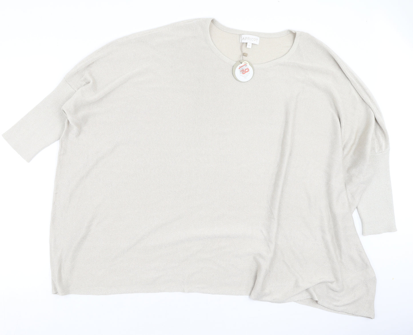 Apricot Womens Beige  Viscose Basic Blouse Size L Round Neck