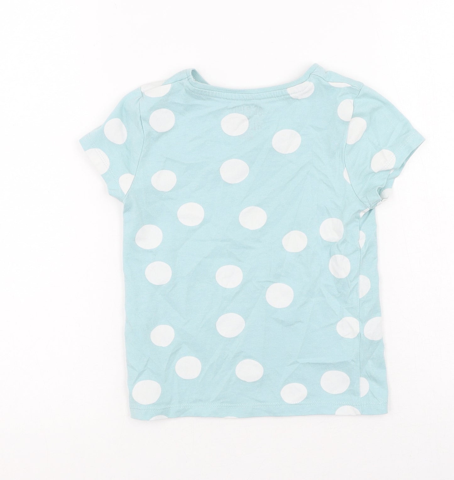 F&F Girls Blue  Cotton Basic Casual Size 3-4 Years Round Neck