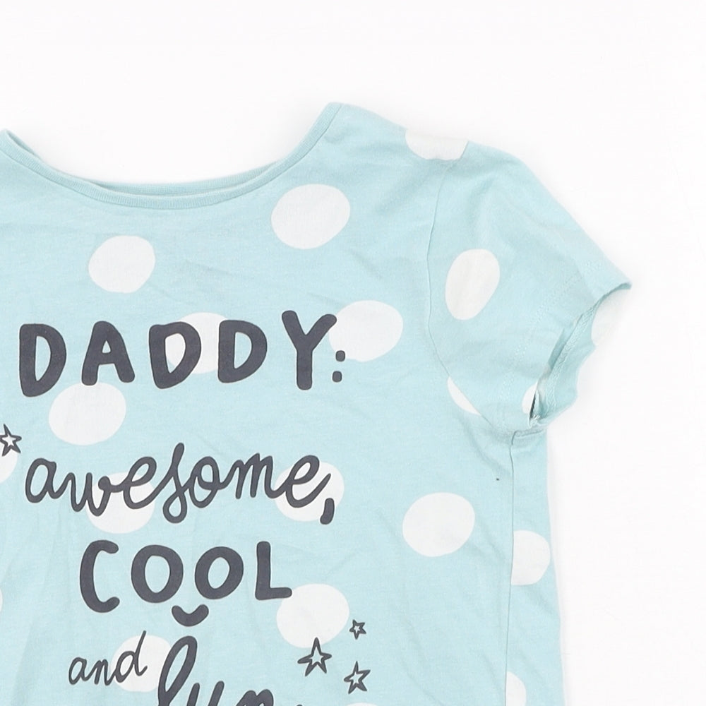 F&F Girls Blue  Cotton Basic Casual Size 3-4 Years Round Neck