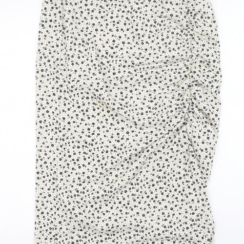 George  Womens White Floral Polyester Tulip Skirt Size 16