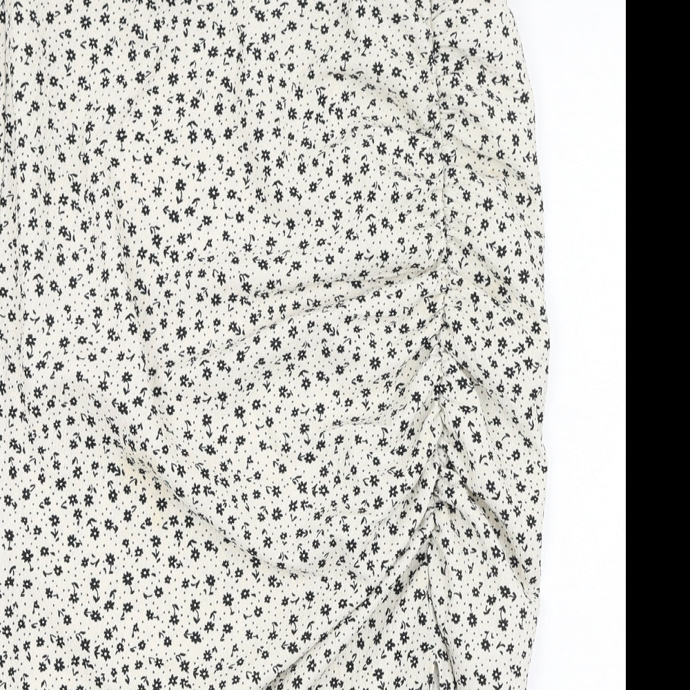 George  Womens White Floral Polyester Tulip Skirt Size 16