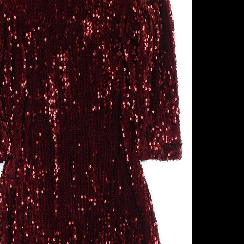 ADLIB Womens Red  Polyester Bodycon  Size 14  Round Neck