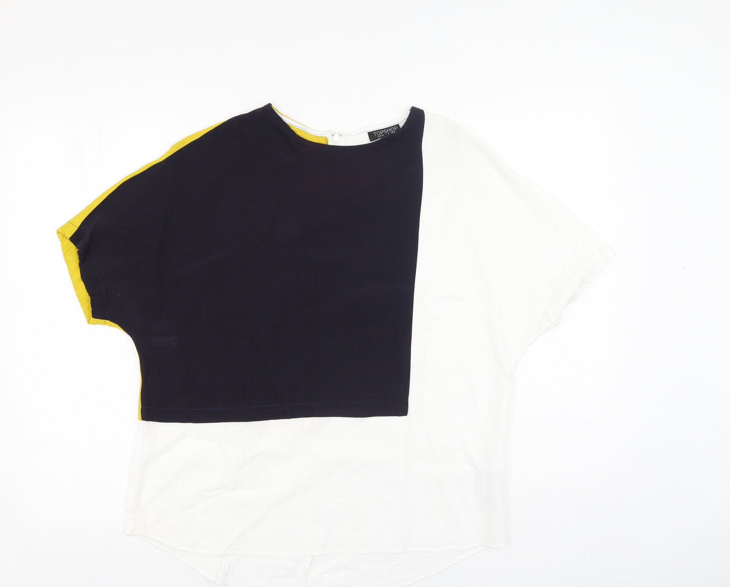 Topshop Womens Multicoloured  Viscose Basic Blouse Size 8 Round Neck