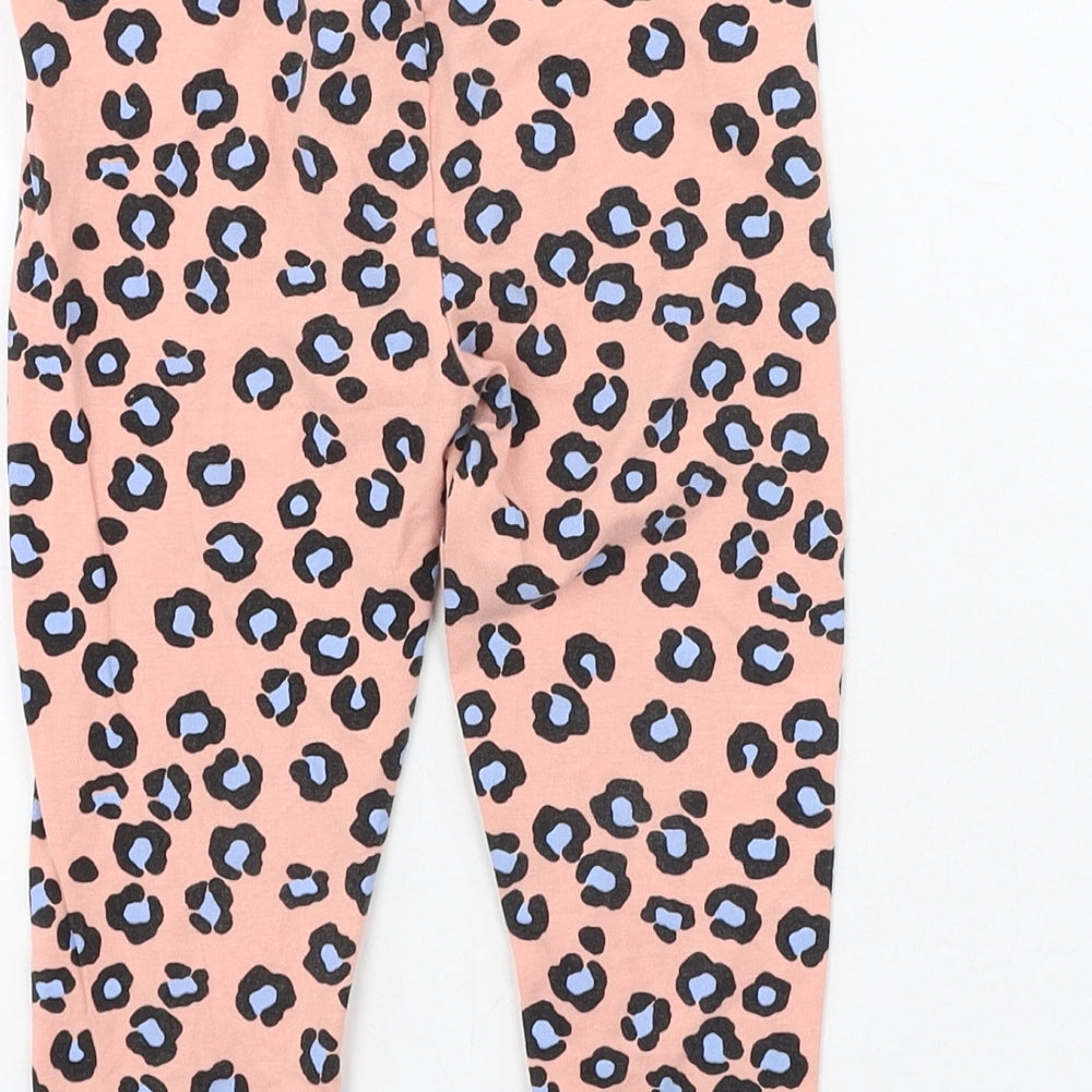 Studio Girls Pink Animal Print Cotton Jegging Trousers Size 2-3 Years  Regular