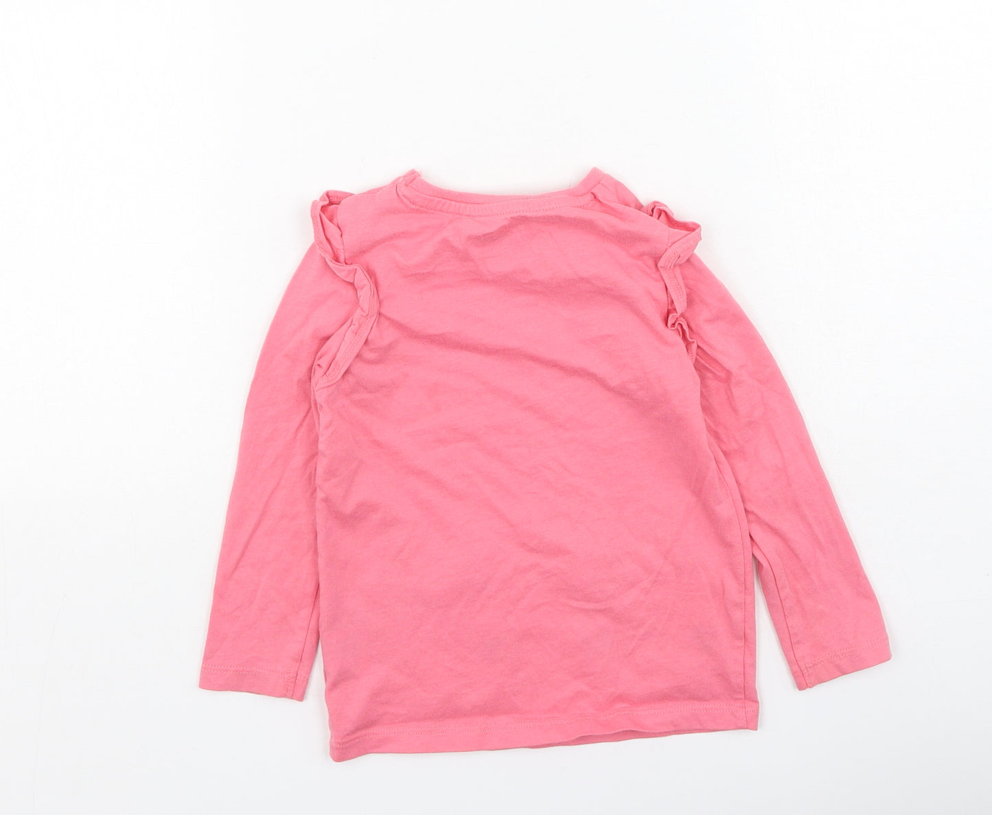 F&F Girls Pink  Cotton Basic Casual Size 3-4 Years Round Neck