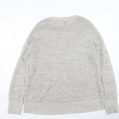 New Look Womens Beige Round Neck  Acrylic Pullover Jumper Size 14