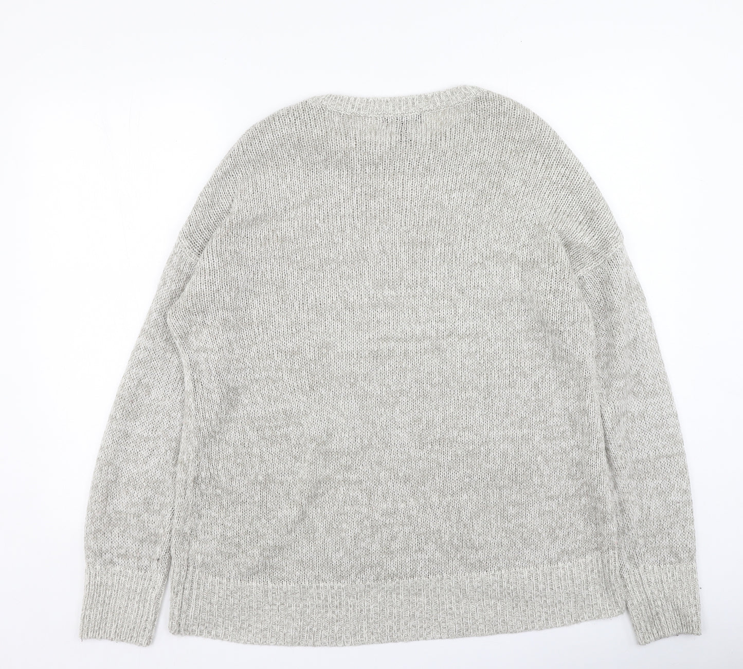 New Look Womens Beige Round Neck  Acrylic Pullover Jumper Size 14