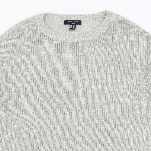 New Look Womens Beige Round Neck  Acrylic Pullover Jumper Size 14