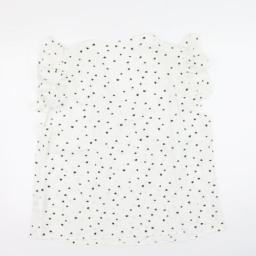 SheIn Womens White  Polyester Basic Blouse Size XL V-Neck