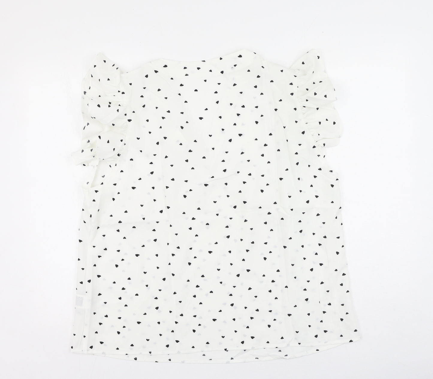 SheIn Womens White  Polyester Basic Blouse Size XL V-Neck