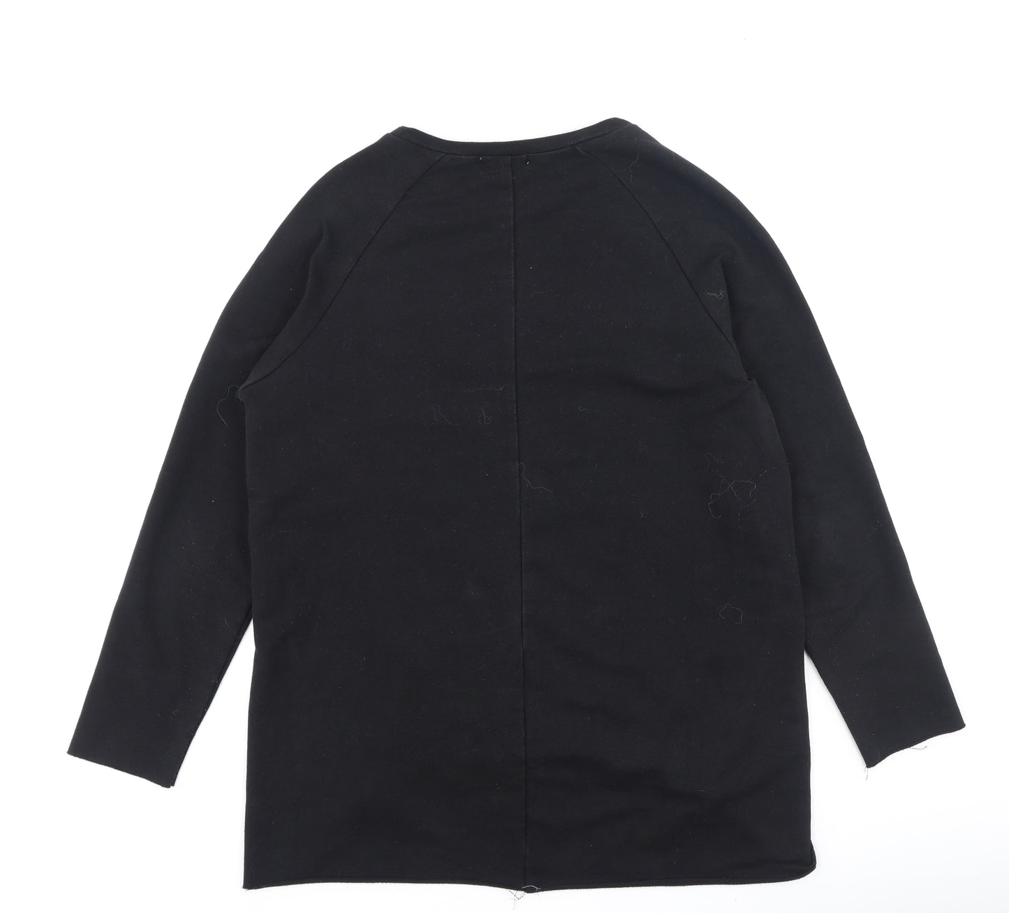 Blue Vanila  Womens Black  Cotton Basic T-Shirt Size S Round Neck