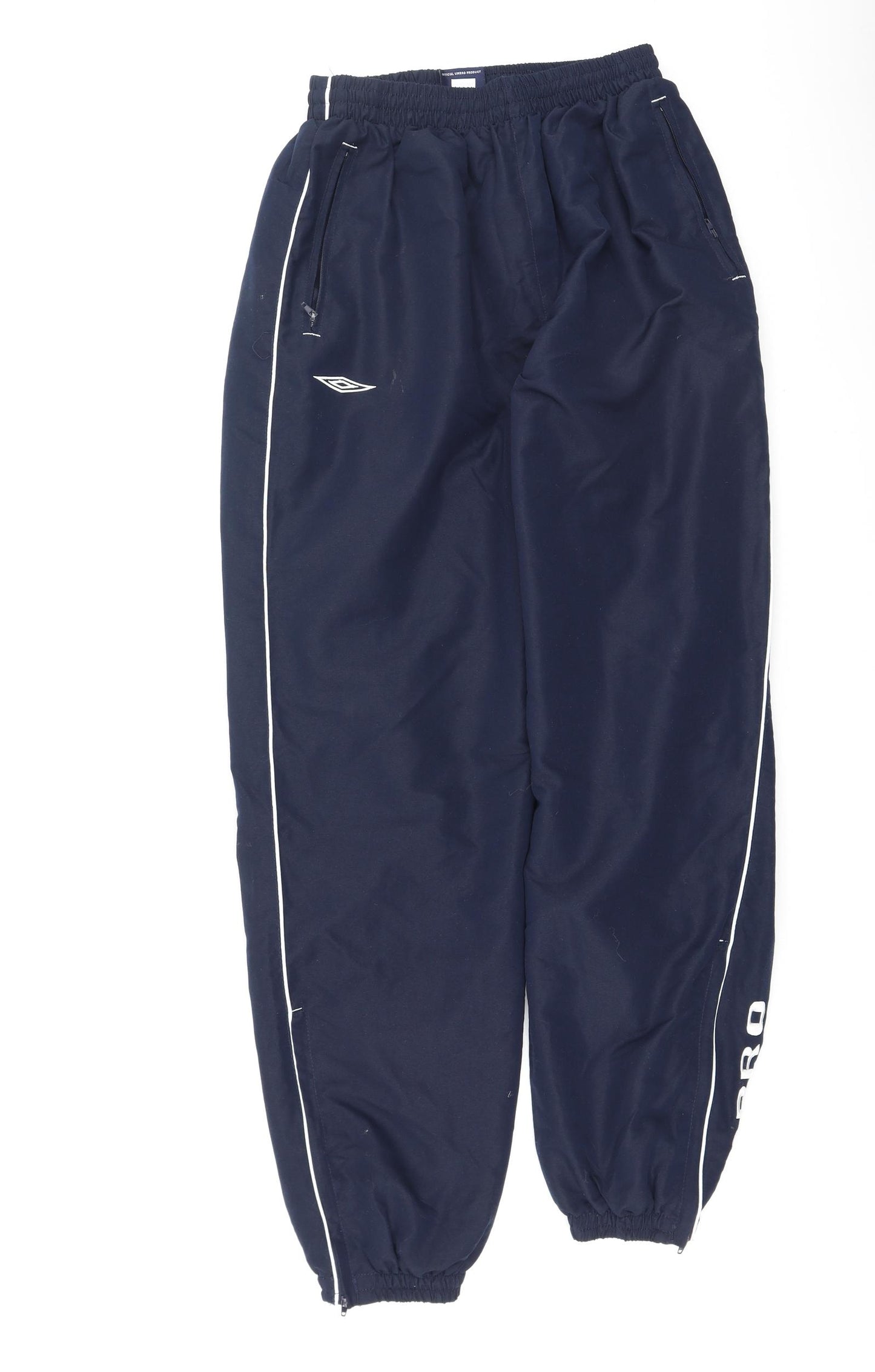 Umbro Mens Blue  Polyester Jogger Trousers Size S L26 in Regular