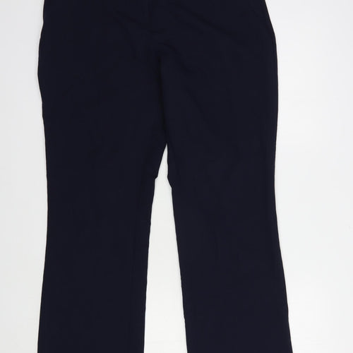 Dunnes Stores Womens Blue  Polyester Dress Pants Trousers Size 12 L30 in Regular Button