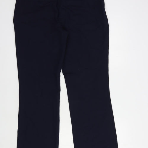 Dunnes Stores Womens Blue  Polyester Dress Pants Trousers Size 12 L30 in Regular Button