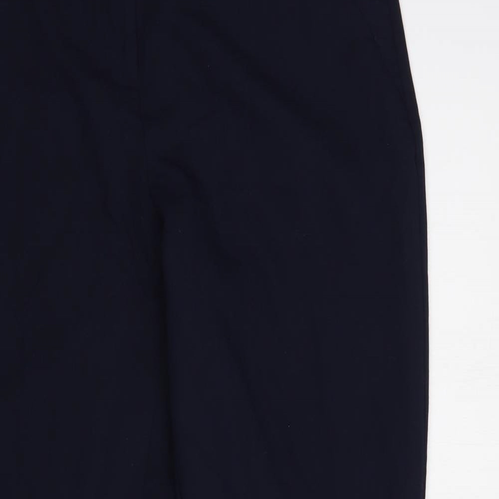 Dunnes Stores Womens Blue  Polyester Dress Pants Trousers Size 12 L30 in Regular Button