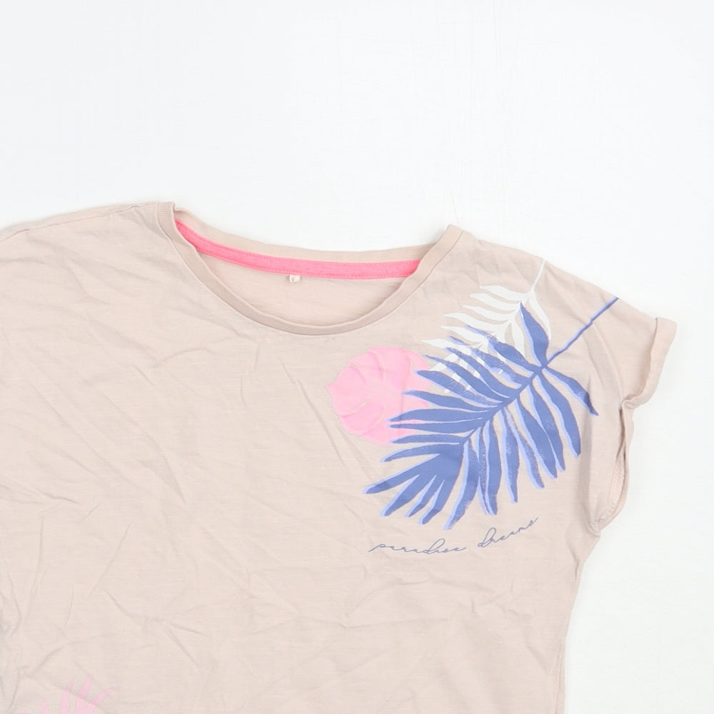 George Girls Pink  Cotton Pullover T-Shirt Size 9-10 Years Crew Neck Pullover