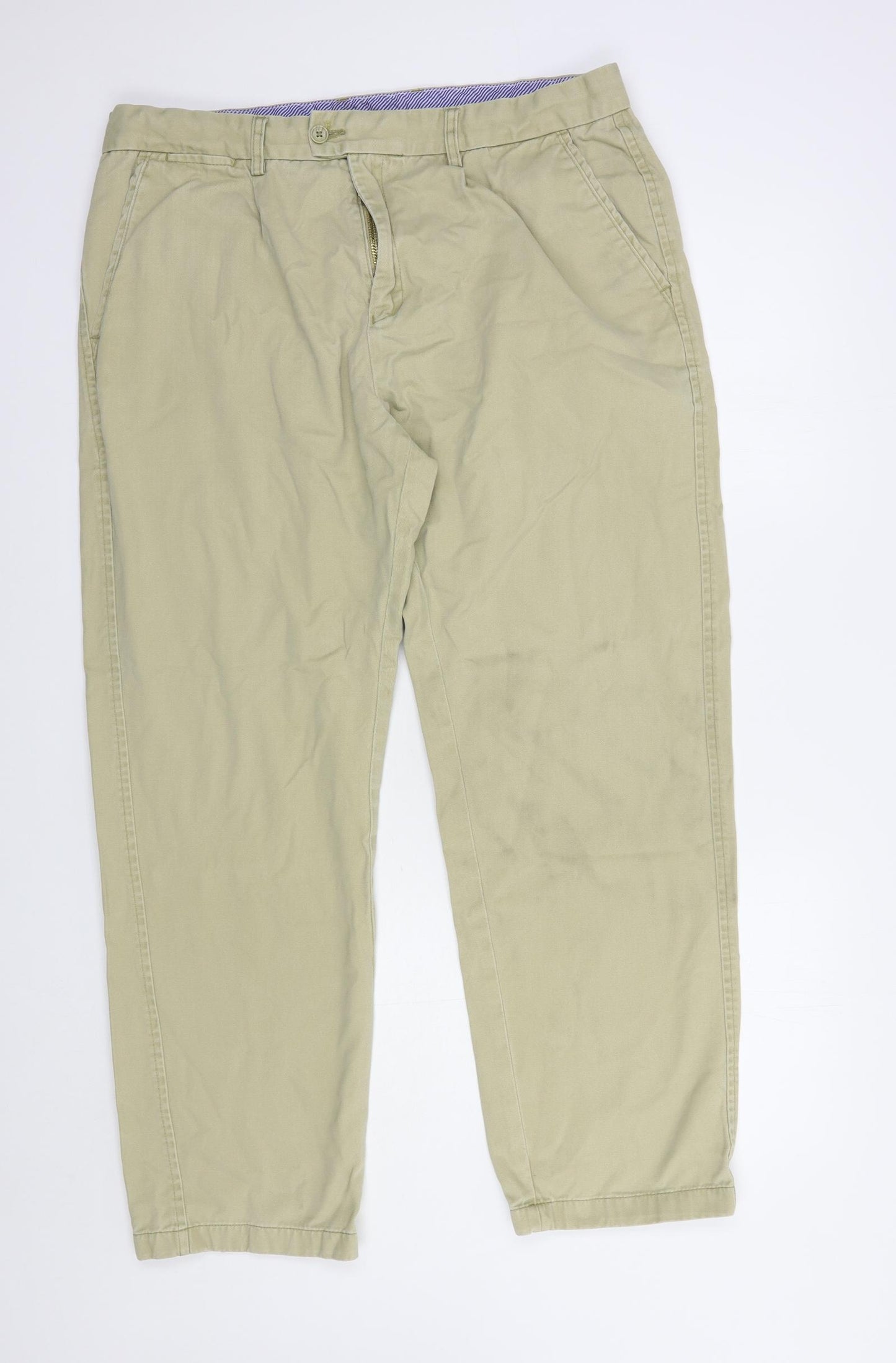 Samuel Windsor Mens Beige  Cotton Straight Jeans Size 38 in L30 in Regular Button