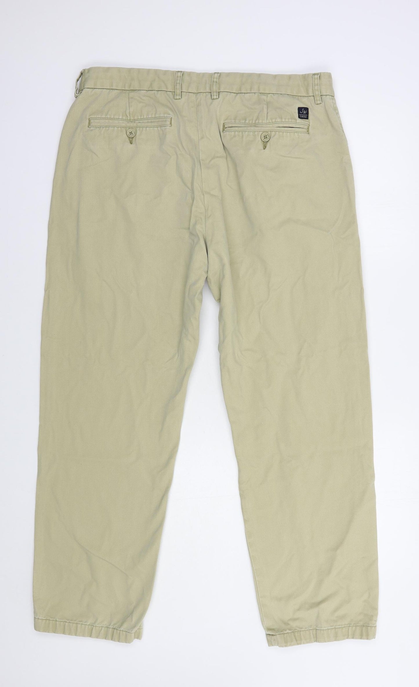 Samuel Windsor Mens Beige  Cotton Straight Jeans Size 38 in L30 in Regular Button