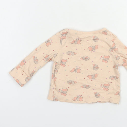 George Baby Pink Geometric Cotton Pullover T-Shirt Size 0-3 Months Crew Neck Pullover - Dumbo
