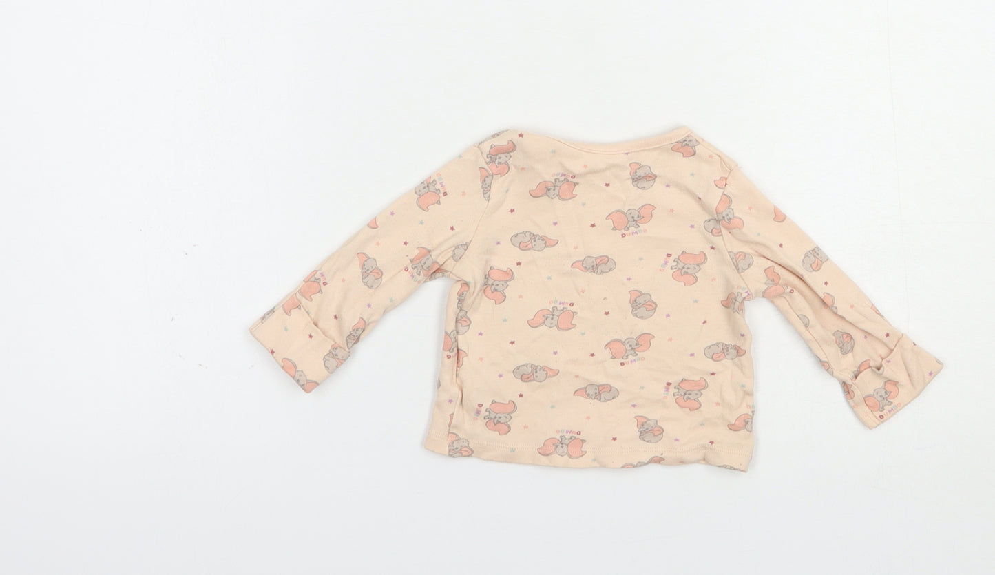 George Baby Pink Geometric Cotton Pullover T-Shirt Size 0-3 Months Crew Neck Pullover - Dumbo