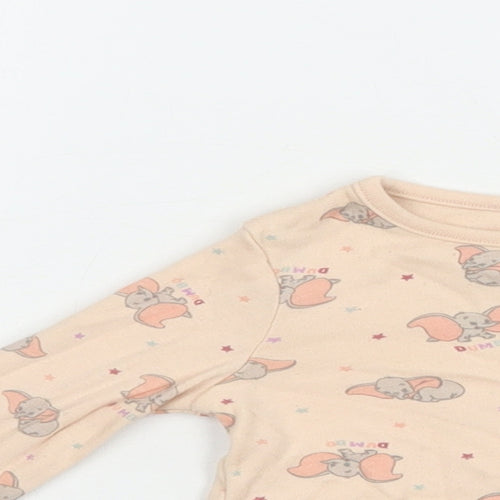 George Baby Pink Geometric Cotton Pullover T-Shirt Size 0-3 Months Crew Neck Pullover - Dumbo