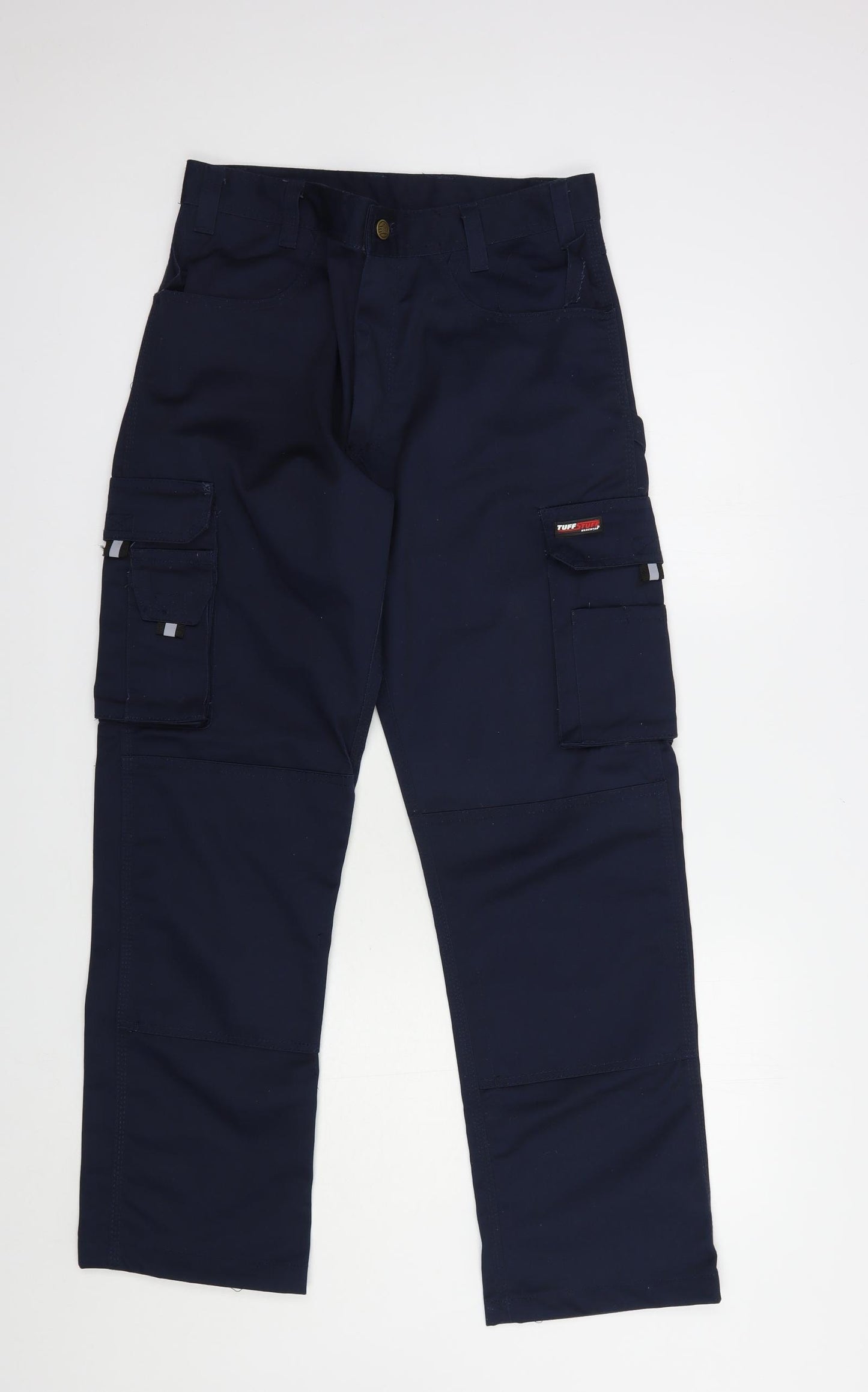 Tuff Stuff Mens Blue  Polyester Cargo Trousers Size 30 in L30 in Regular Button - Work Trousers
