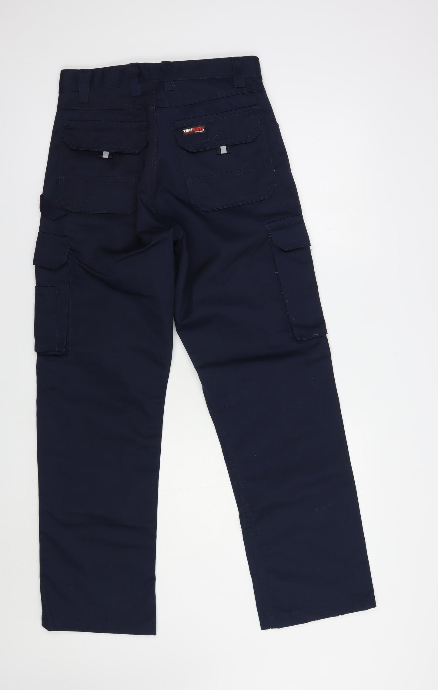 Tuff Stuff Mens Blue  Polyester Cargo Trousers Size 30 in L30 in Regular Button - Work Trousers