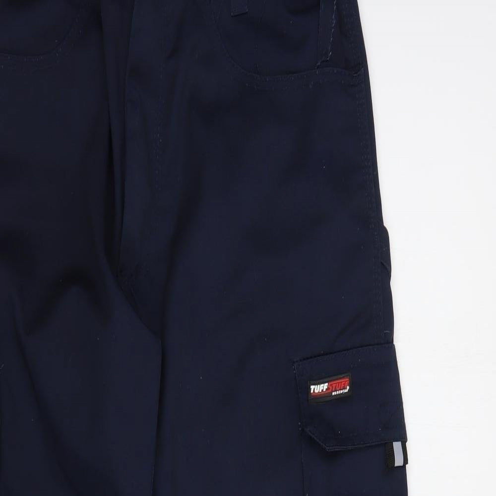Tuff Stuff Mens Blue  Polyester Cargo Trousers Size 30 in L30 in Regular Button - Work Trousers