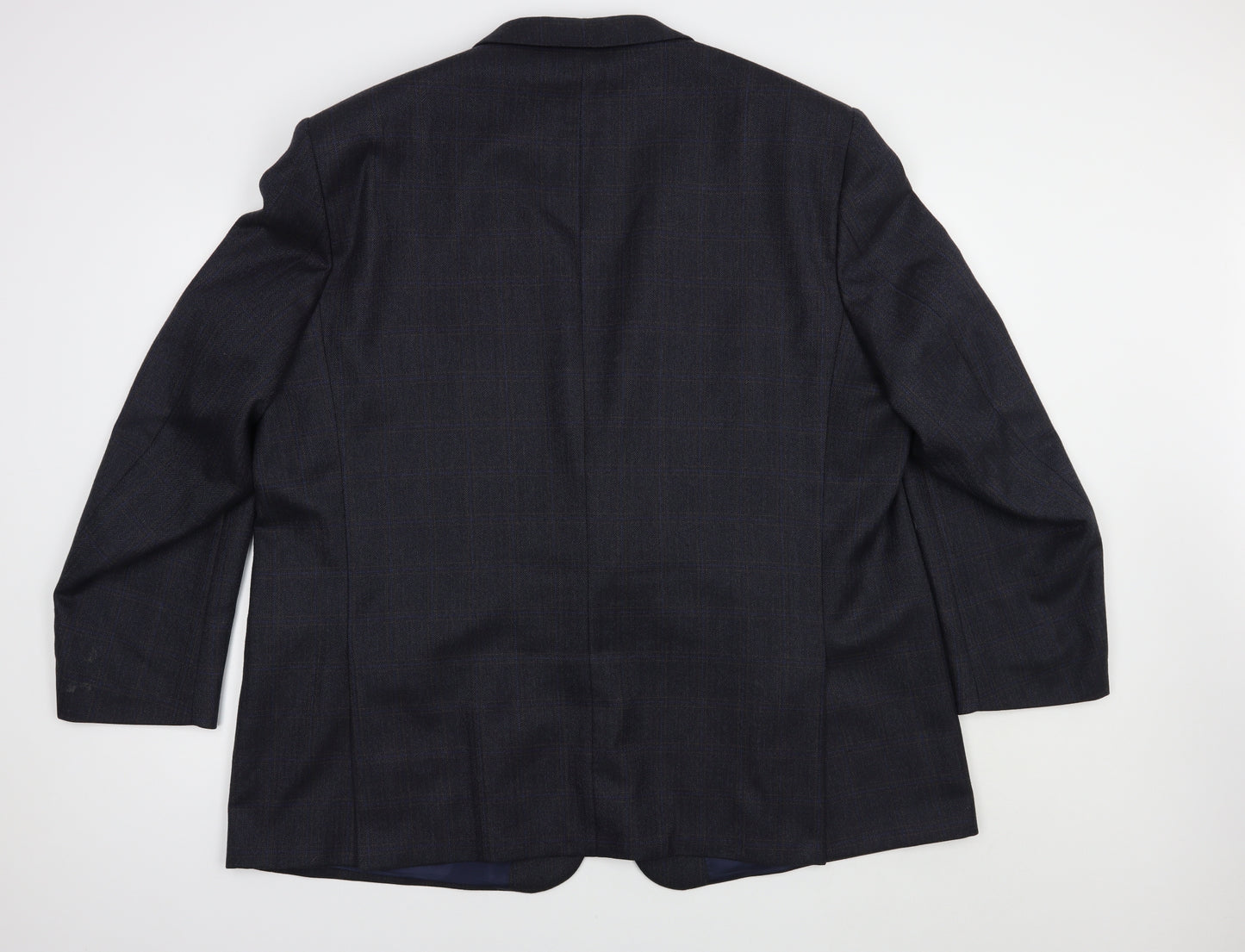 Brook Taverner Mens Blue Plaid  Jacket Blazer Size 54  Button