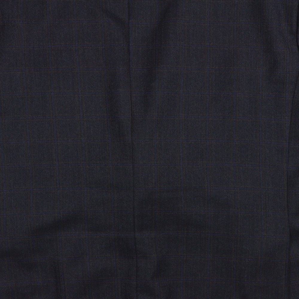 Brook Taverner Mens Blue Plaid  Jacket Blazer Size 54  Button