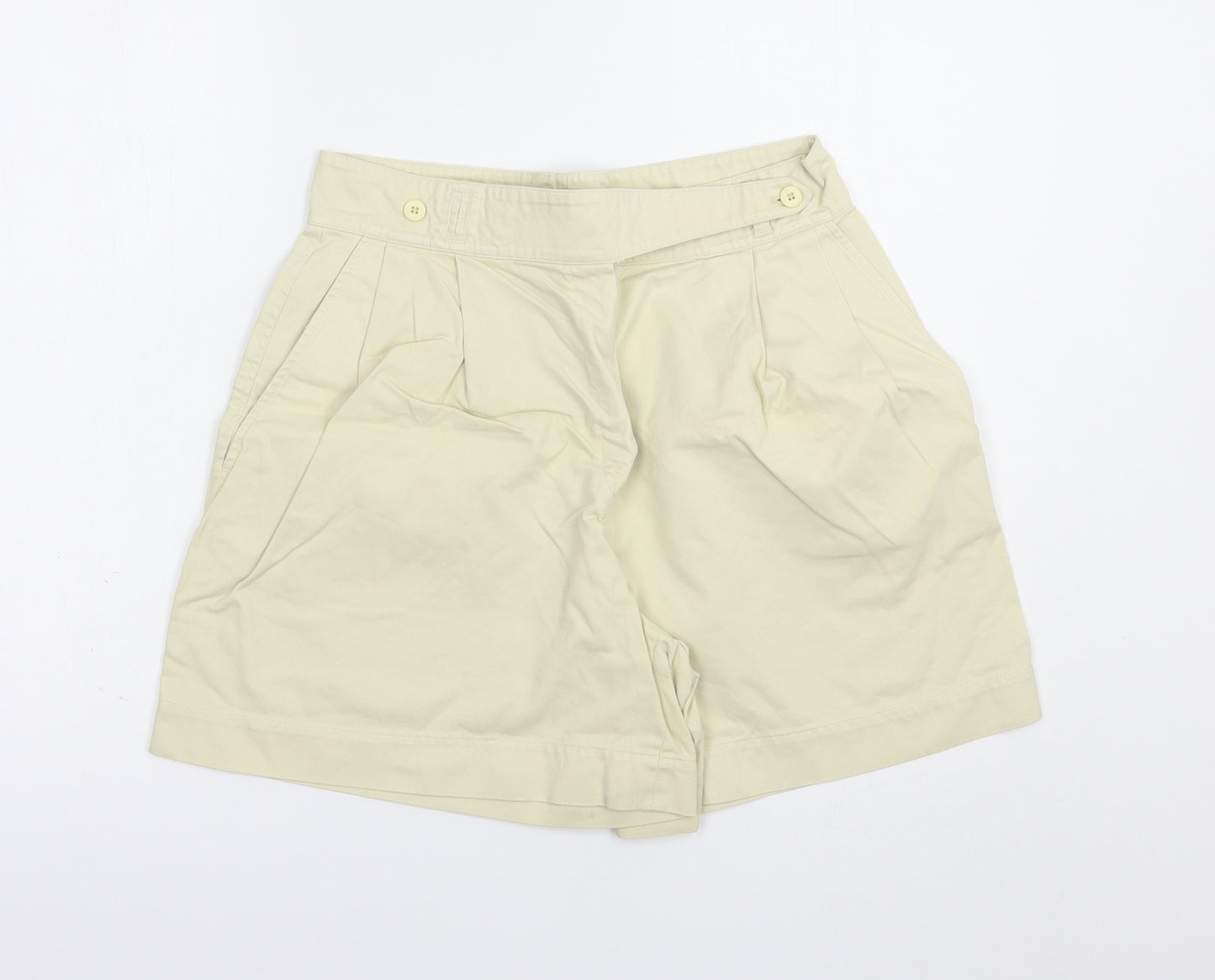 Oui Womens Beige  Cotton Chino Shorts Size 12 L6 in Regular Button