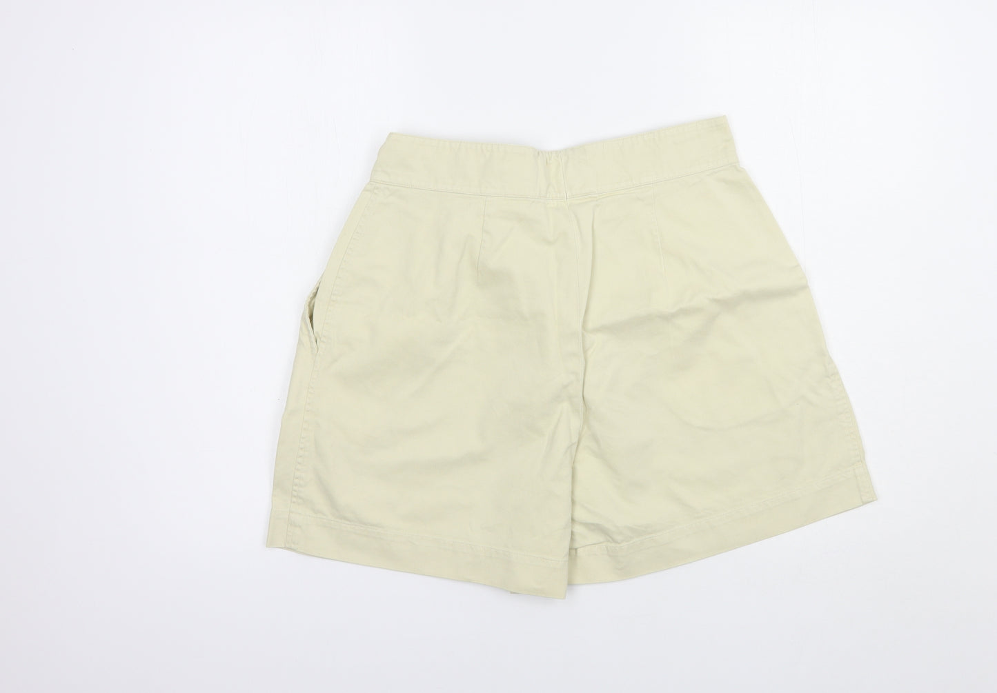 Oui Womens Beige  Cotton Chino Shorts Size 12 L6 in Regular Button