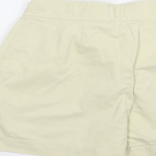 Oui Womens Beige  Cotton Chino Shorts Size 12 L6 in Regular Button