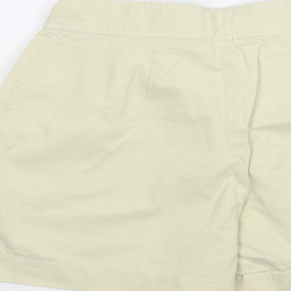 Oui Womens Beige  Cotton Chino Shorts Size 12 L6 in Regular Button