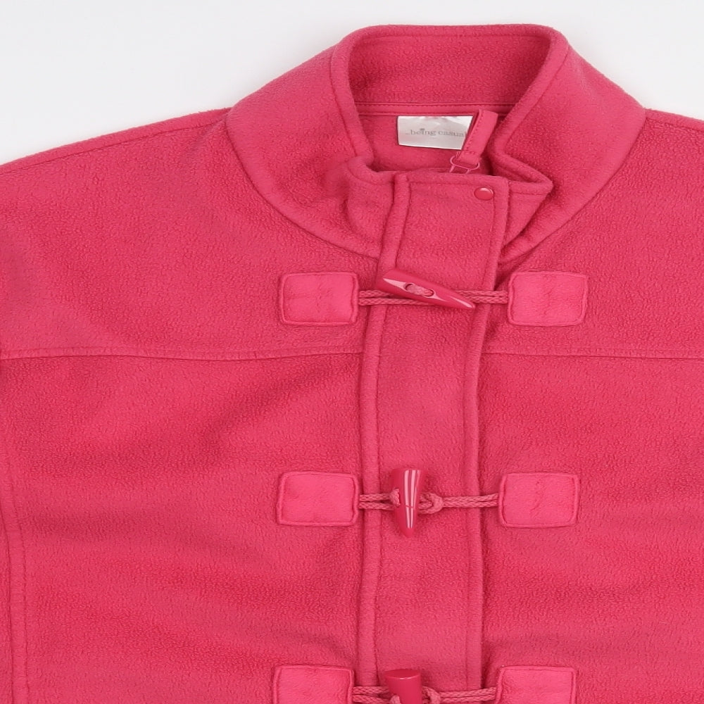 Being Casual Womens Pink  Polyester Full Zip Sweatshirt Size 30  Zip