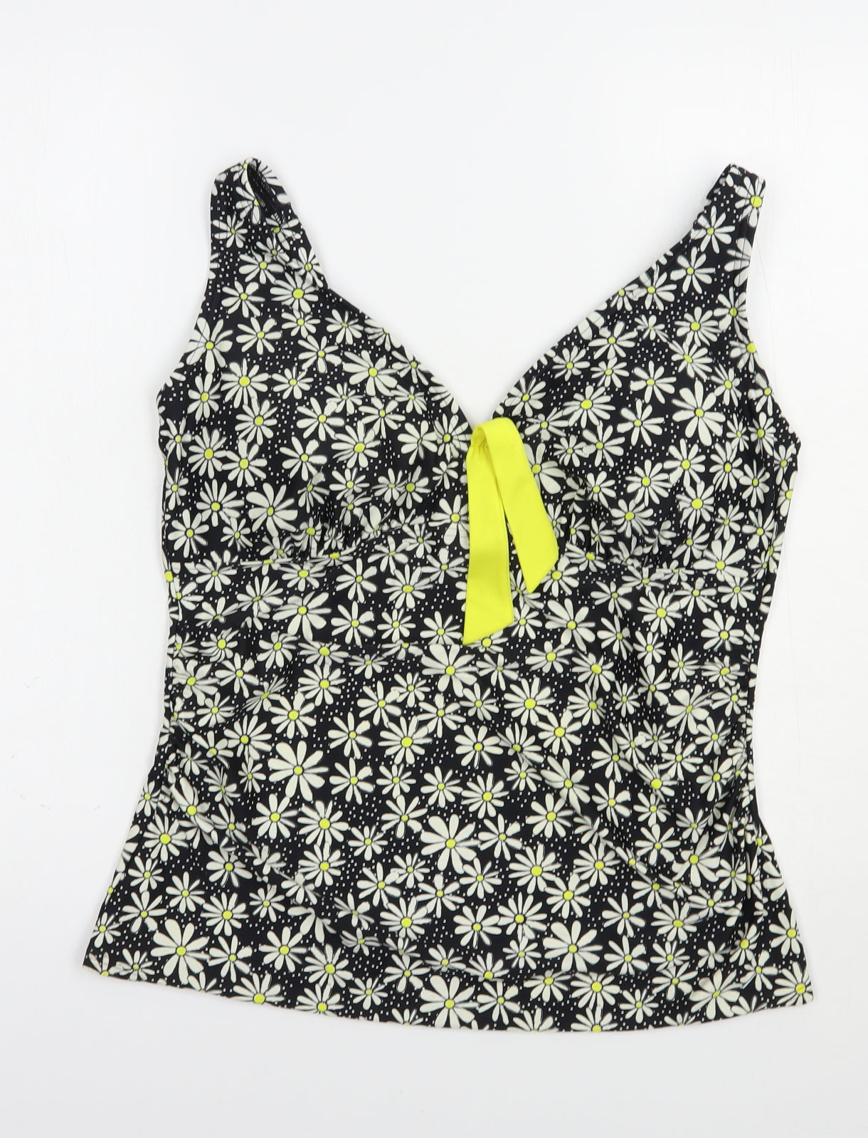 Love Yours Womens Black Floral Nylon Camisole Blouse Size 22 V-Neck