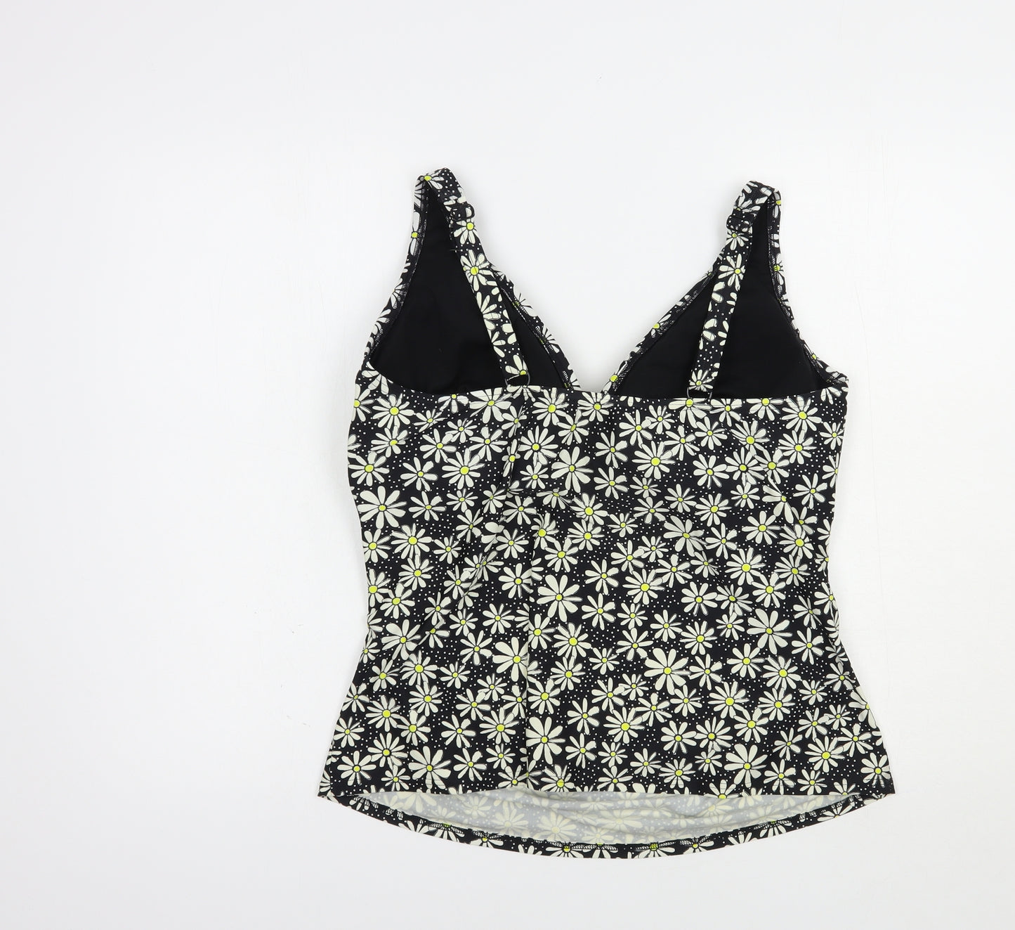 Love Yours Womens Black Floral Nylon Camisole Blouse Size 22 V-Neck