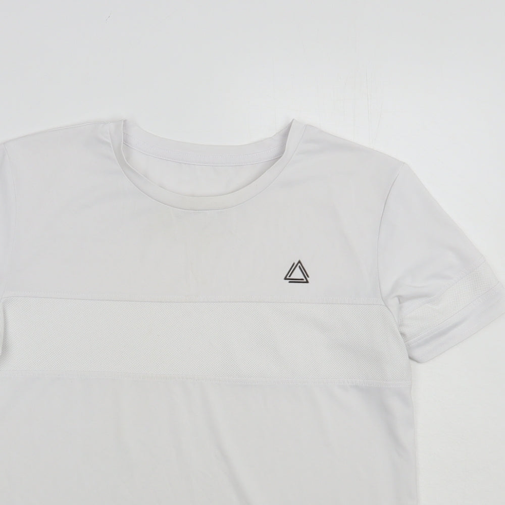 Dunnes Stores Mens White  Polyester  T-Shirt Size M Crew Neck