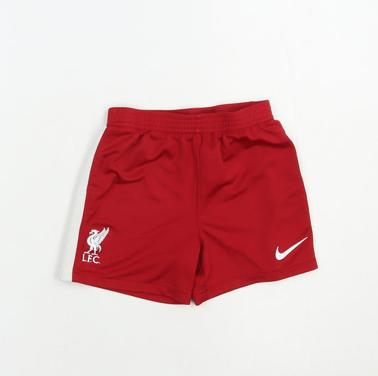 Nike  Boys Red  Polyester Sweat Shorts Size 2-3 Years  Regular  - Liverpool FC