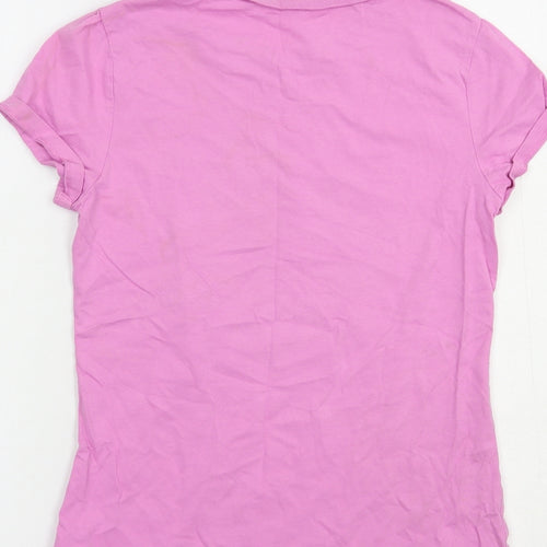 George Girls Pink  Cotton Pullover T-Shirt Size 12-13 Years Crew Neck Pullover - Love