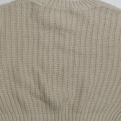 George Girls Beige Crew Neck  Acrylic Pullover Jumper Size 9-10 Years  Pullover