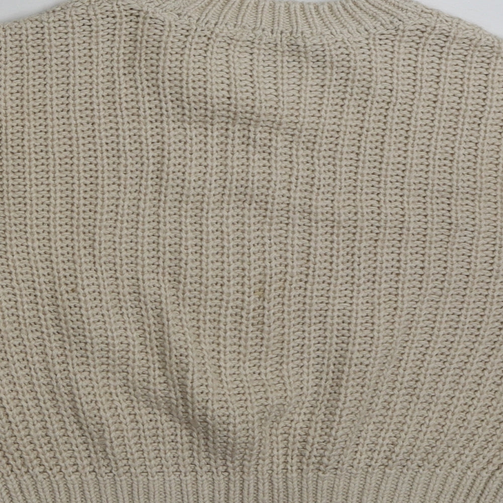 George Girls Beige Crew Neck  Acrylic Pullover Jumper Size 9-10 Years  Pullover