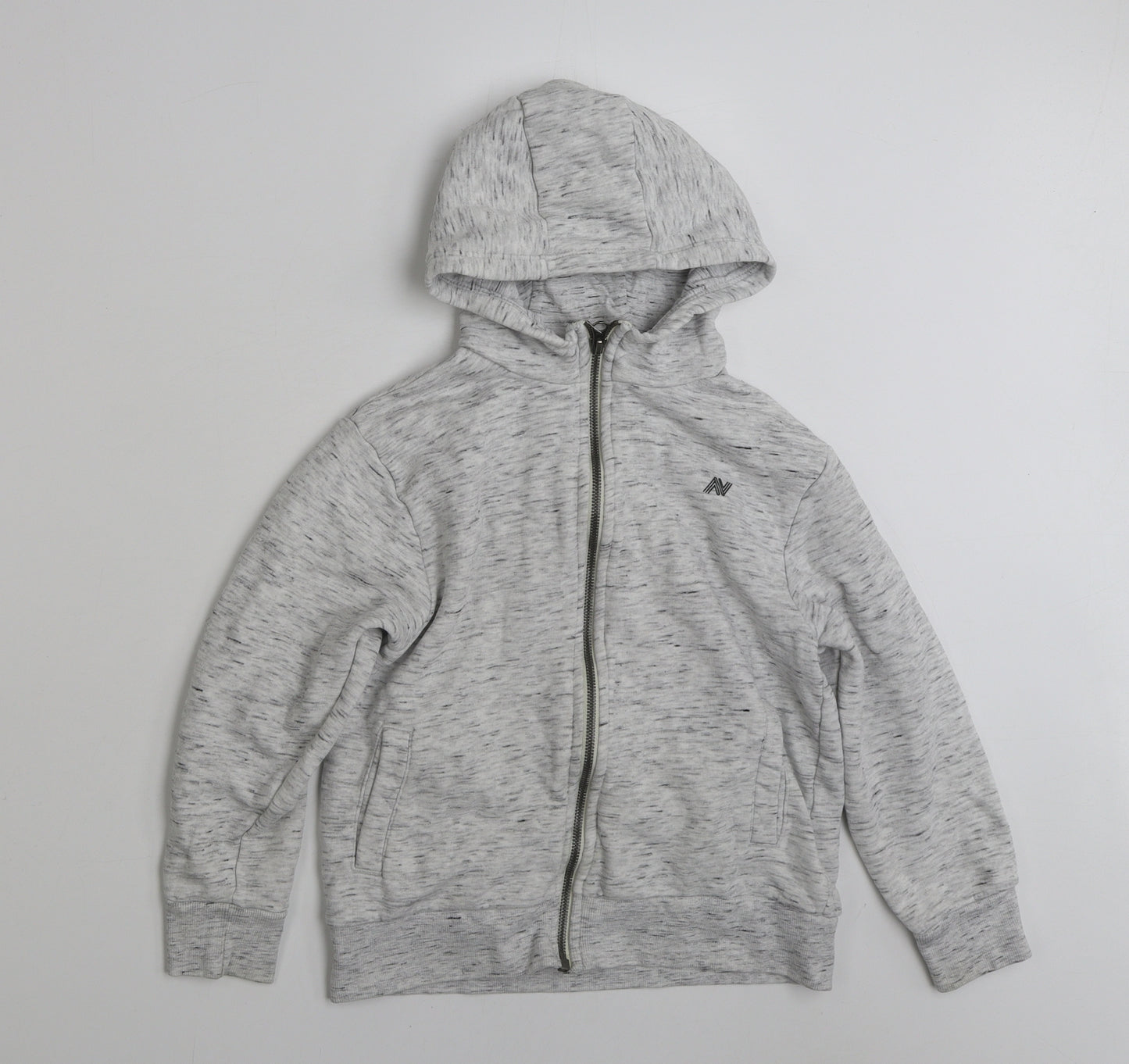 NEXT Boys White  Cotton Full Zip Hoodie Size 8 Years  Zip - Flecked Pattern