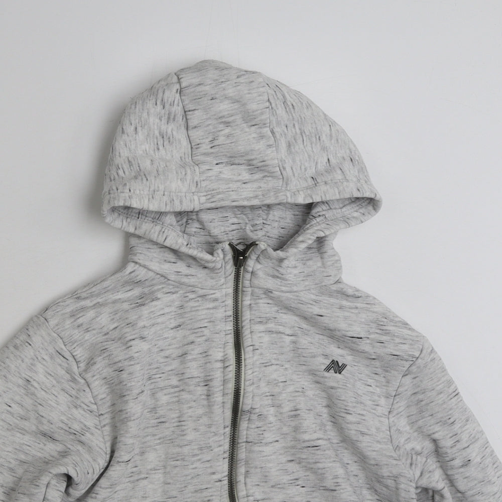 NEXT Boys White  Cotton Full Zip Hoodie Size 8 Years  Zip - Flecked Pattern